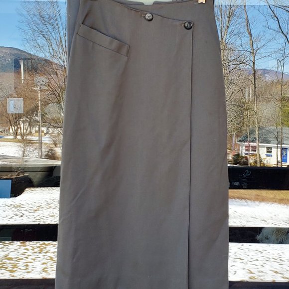 Augustus vtg wrap skirt pocket army green - Picture 8 of 8